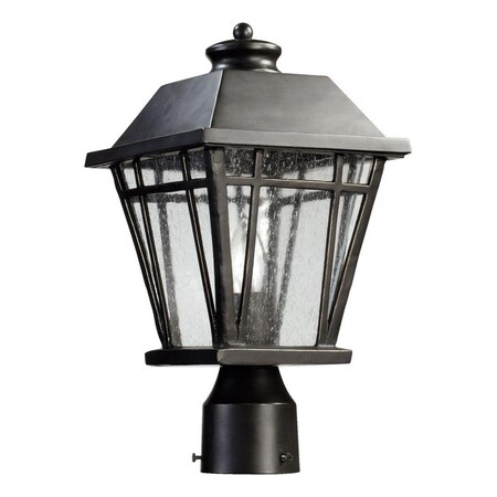 Quorum One Light Old World Clear Seeded Glass Post Light 766-8-95